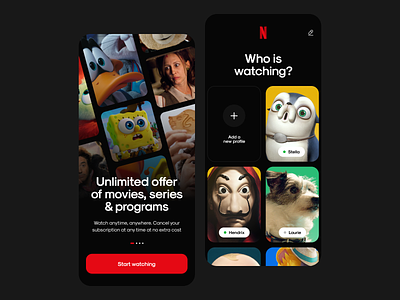 Netflix app - redesign concept app application clean design designapp interface ios mobile mobileapp movie movieapp movies netflix simple ui uidesign uiux userinterface ux uxdesign