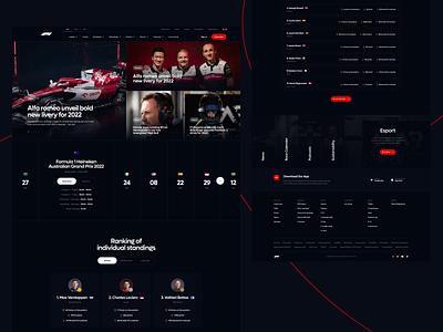 Formula 1 landing page - redesign concept