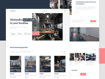 Estaterum - Real Estate buy clean design home house interior landing landing page page property real estate real estate agency rent sell ui uiux ux web website