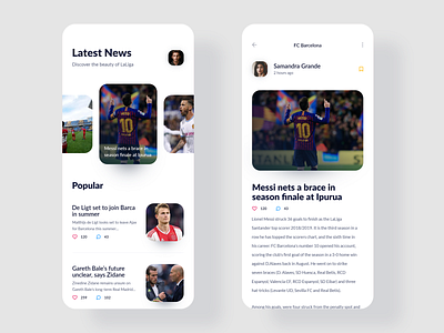 Breaking news of LaLiga - mobile app app articles clean design football interface ios laliga media news news app simple sport sport app ui uidesign uiux ux uxdesign