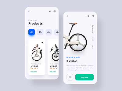 Bicycle Store App app bicycle bicycle app bicycle shop bicycles bike bike app clean design interface ios mobile mobile app simple store ui uidesign uiux ux uxdesign