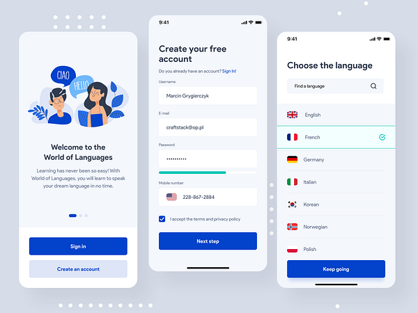 Language App Uiux designs, themes, templates and downloadable graphic ...