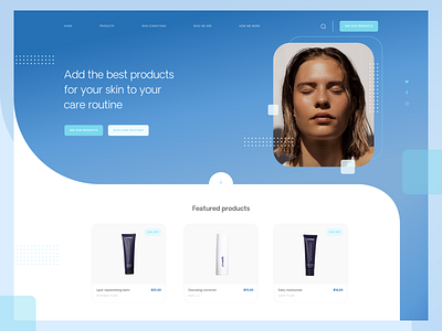 Beauty products for skincare homepage - Concept beauty beauty products cart digitaldesign landing page lotion online shopping product shopify shopping skincare skincare products spa ui webdesign