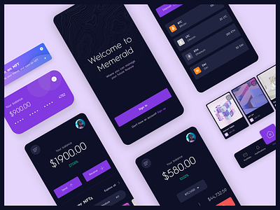 Memerald Wallet Design app app design blockchain cripto crypto cryptocurrency currency dashboard finance fintech nft trading wallet