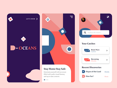 D-oceans app branding design flat ui ux