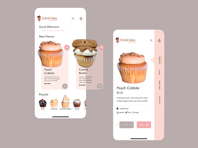 Cami Cakes App Design atlanta branding cupcake design ui uiux design user interface design ux