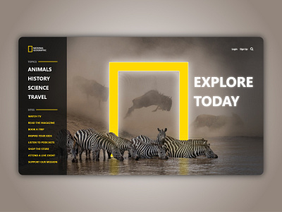 National Geographic Homepage branding concept design homepage national geographic photography photoshop web webdesign website website concept