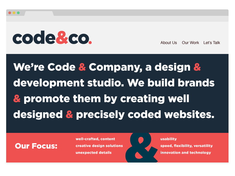 code&co landing page color explore code landing page typography web