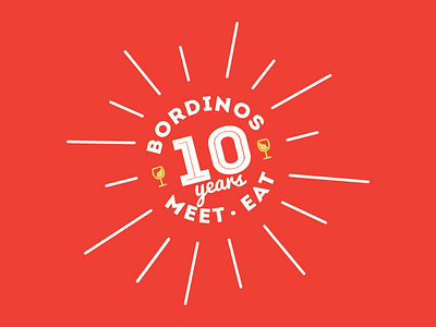 Bordinos 10 year Celebration typography