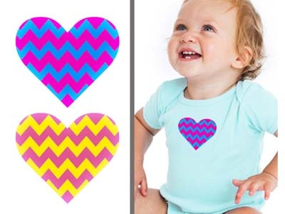 Twinkle-Tees, Summer 2012 baby chevron child cyan heart magenta onesie t shirt