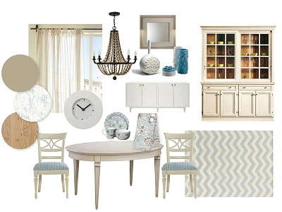 Interior design collage. A dining room. V. 1 design interior