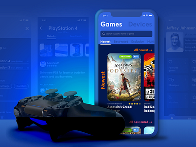 Console sharing app console sharing consoles game app game console game console share game device gamers geek lease leasing mobile app rent share user inteface video games