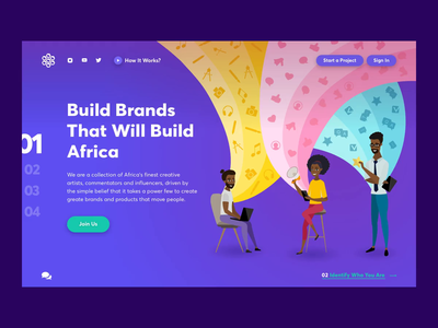 Hive 🐝 african behance brands community hive illustration movement principle sketch slides ui ux violet web webapp website