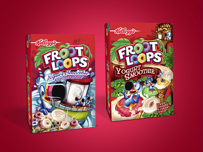 Froot Loops Yogurt Smoothie Concepts branding design illustration packaging design