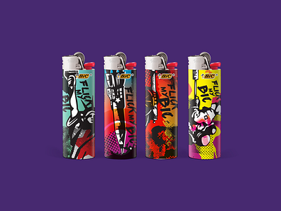 Bic Fire pocket lighter art direction artdirector branding design illustration