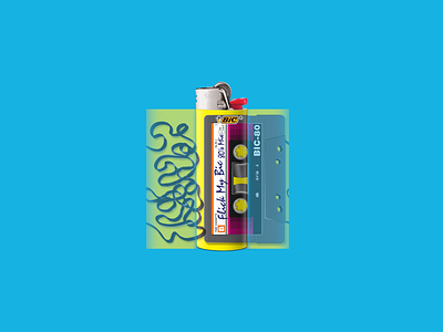 Bic Cassette pocket lighter art direction branding design illustration