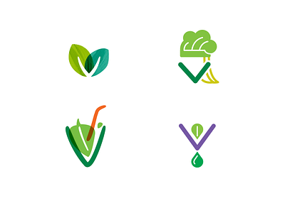 Chef V branding design illustration logo