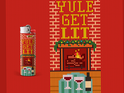 Ugly Holiday Sweater lighter wrap art direction illustration