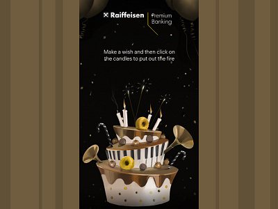 promo art for premium banking art cake concept illustration