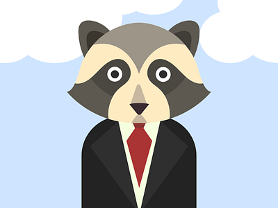 Business Raccoon cartoon game illustration racoon vector