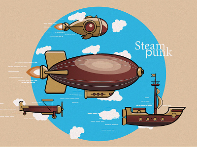 Steam Punk adobe illustrator design flat illustration ui web