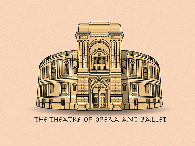 Odessa Opera and Ballet Theater adobe illustrator attractions illustration theater ui