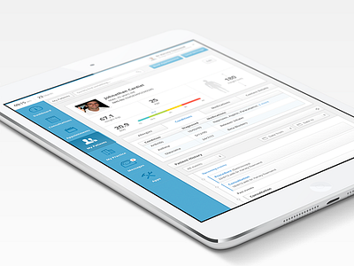 Clinical Dashboard - Patient Record app chart dashboard data diagram graph health ipad medical patient record responsive stats table tabs timeline ui user interface ux web app wip