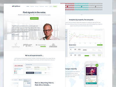 New Splitforce Homepage ab testing chart data design homepage ui