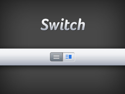 View toggle app design chrome gradient grey shadow switch webdesign