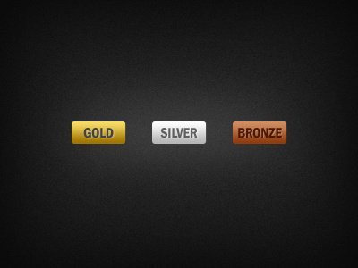 Gold / Silver / Bronze awards bronze buttons gold gradient silver