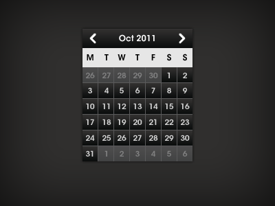 Dark Little Calendar calendar dark dates less framework
