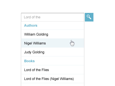 Search Field With Categorized Auto Suggest auto suggest autosuggest button field form rollover search ui webdesign website