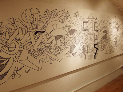 CNCRTKNVS Exhibition Wall 3d drawing exhibition graffiti illustration mural pen typograhphy