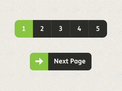 Clean & simple page options buttons green grey minimal pagination ui user interface