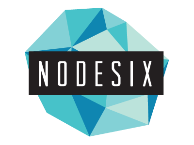 Node Six Logo 3d arvil blue brand logo lost sans type vector