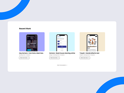 Portfolio redesign - Recent work section