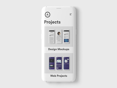 "Projects" page branding flat logo mock up ui uidesign uitrends uiux ux webdesign website