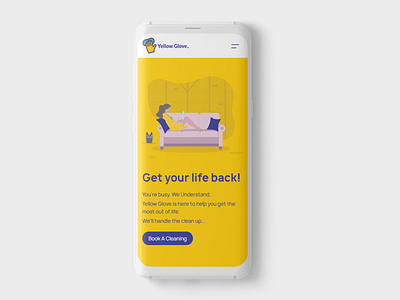 Yellow Glove Landing Page branding illustration mock up ui uidesign uiux web webdesign