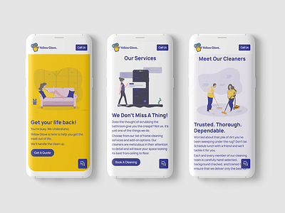 Yellow Glove | Home cleaning services - Final Design branding illustration mock up ui uidesign uiux web webdesign website