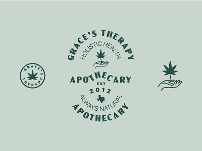 Grace's Therapy branding cbd flat healthcare illustration logo