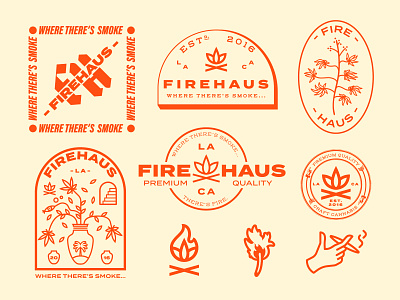 Firehaus Design Exploration branding design flat graphic graphicdesign icons illustration logo logotypedesign packagedesign typography vector vintage