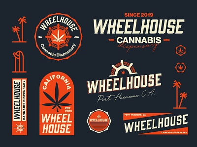 Wheelhouse Cannabis Dispensary art brand design branding california cannabis dispensary flat graphicdesign illustration logo logotype logotypedesign surf typography vector vintage