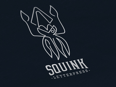 Squink: Brand Design (Monochrome) brand brandesigner branding design identity identity design letterpress logo logotype olbap olbapdesign squid squink vector