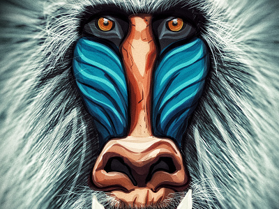Mandrill (Rafiki) adobe drawing adobe illustrator draw animal art ape digital art drawing illustration mandrill olbap olbapdesign photoshop print vector vector art vector artwork