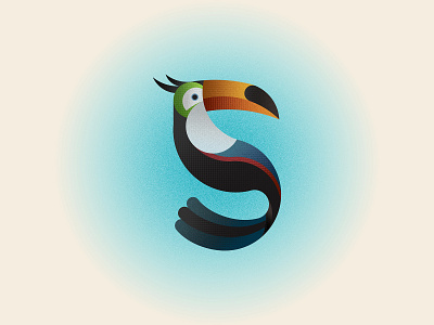 Toucan bird colorful illustration jungle letter s texture toucan vector