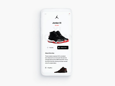 Product page, shoes ecommerce.