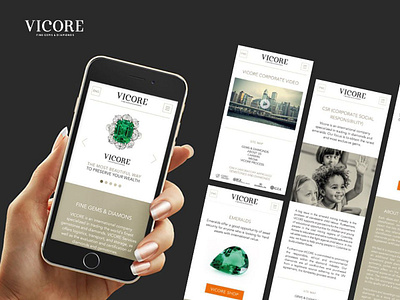 Vicore - Fine Gems & Diamonds front end ui design ux design webdesign website