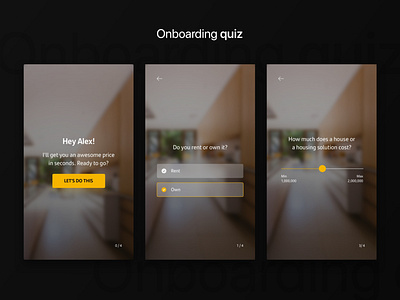 Onboarding quiz app app design concept conceptual design onboarding ui ui design ux design