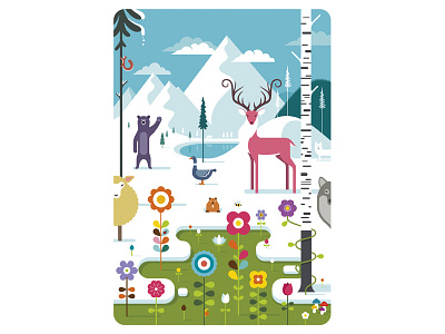 Ole bob Birth Announcement Card animals birth announcement card mountains vector