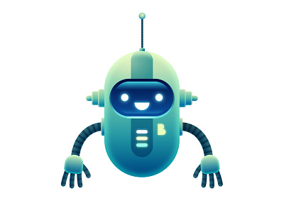 Chatbot adobe illustrator character chatbot design friendly future illustration robot simple vector